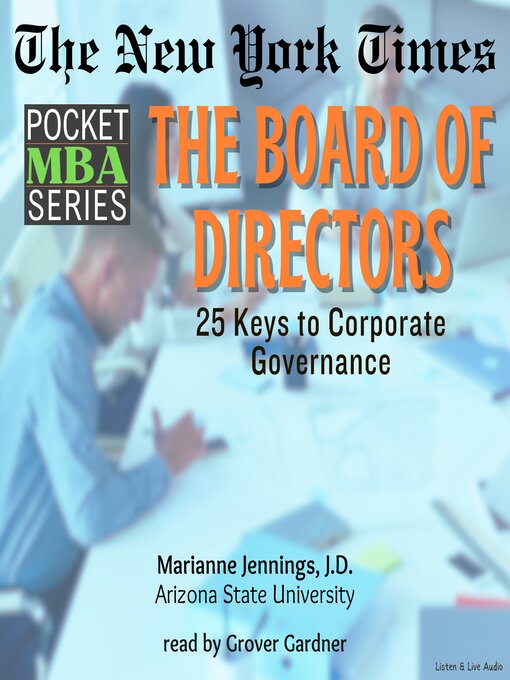 Title details for The Board of Directors by Marianne Jennings, J.D. - Wait list